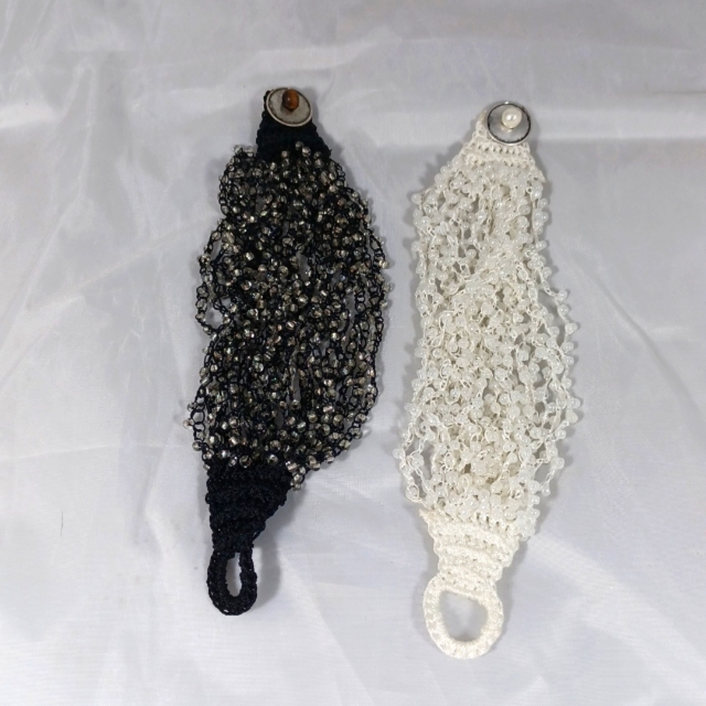 3 for $15 - 2 Crocheted & Beaded Bracelets